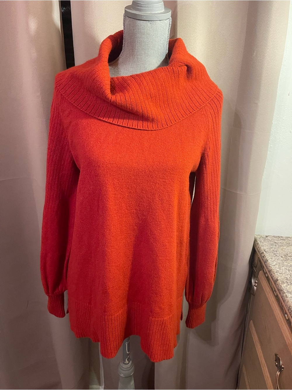 Anthropologie Paloma Cowl-Neck Sweater – Rustic Orange – Size Medium,Never worn